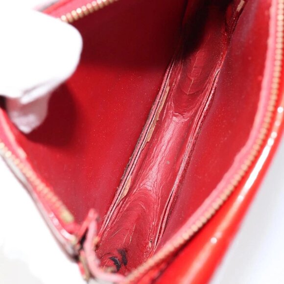 LOUIS VUITTON Monogram Vernis Motto Accessory Pouch Red M91137 LV Auth gh1058 - Picture 13 of 16